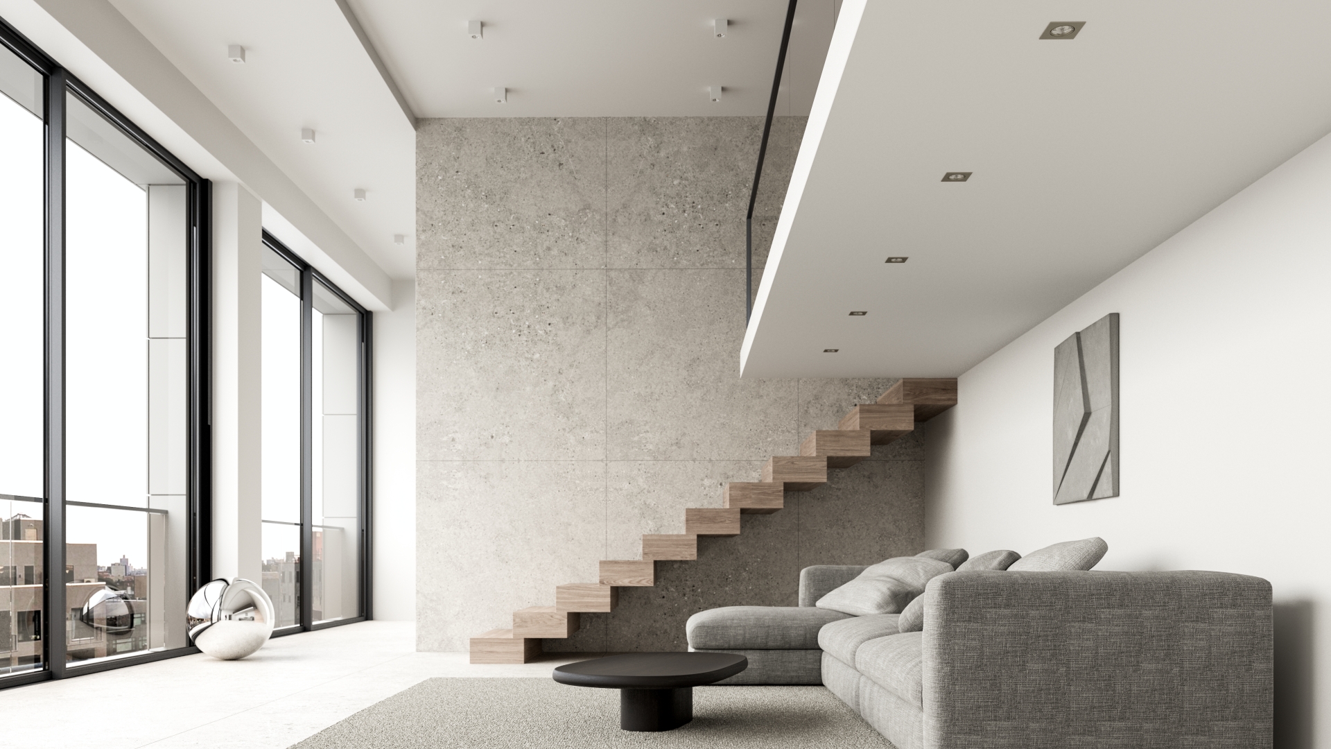 Ceiling fixtures in the living room